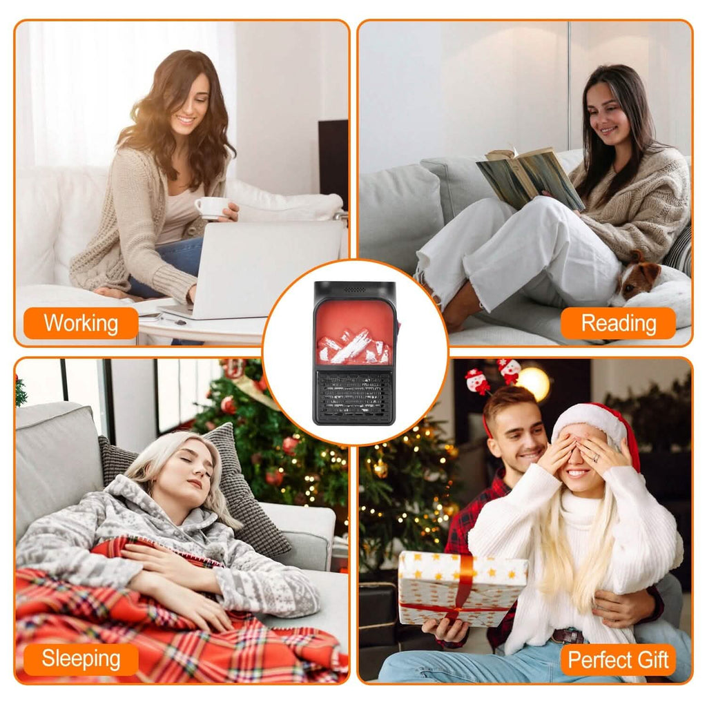 800w Plug-In Space Heater Wall Outlet with 360° Rotatable Plug