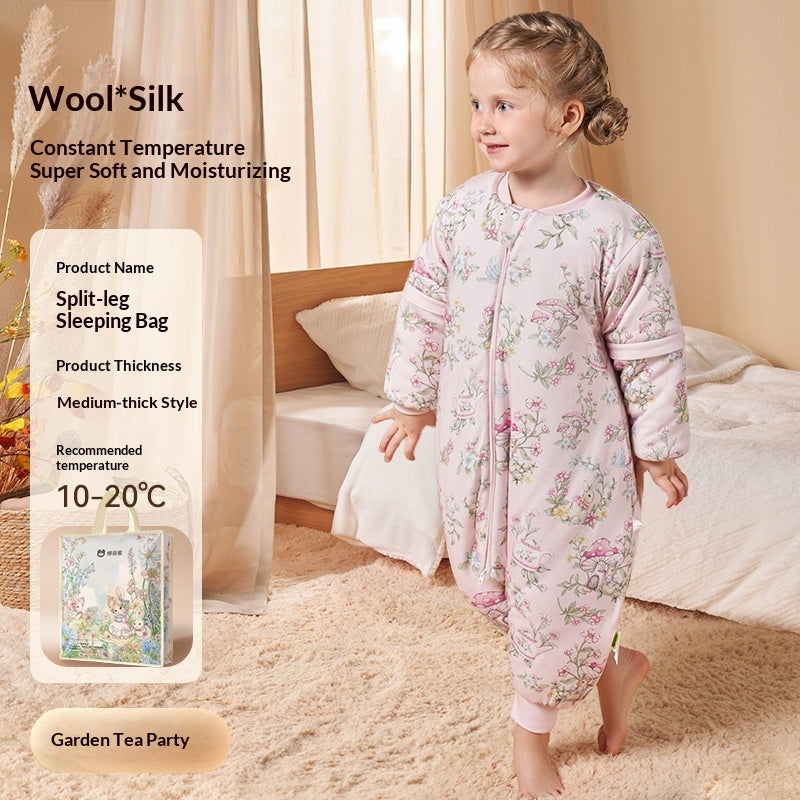Sleeping Bag Silk Wool Autumn And Winter Thickened Constant Temperature For Children
