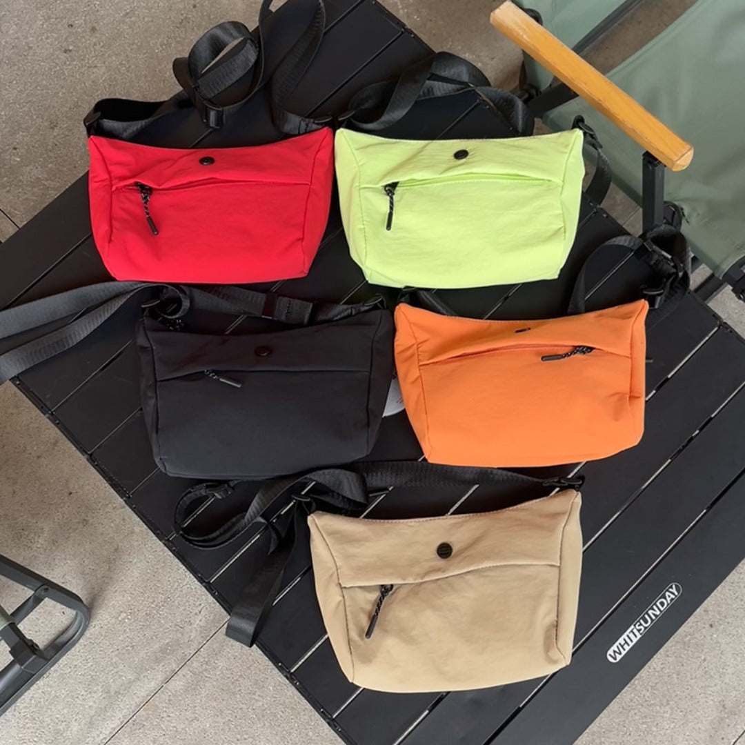 Small Casual Bag Women, Casual Simple Crossbody Bag, Nylon Wide Shoulder Strap Daily Commuter Shoulder Bag