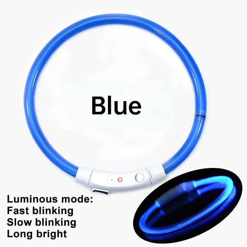 3-Mode LED Dog Collar - USB Rechargeable, Detachable & Glowing Pet Safety Necklace for Night
