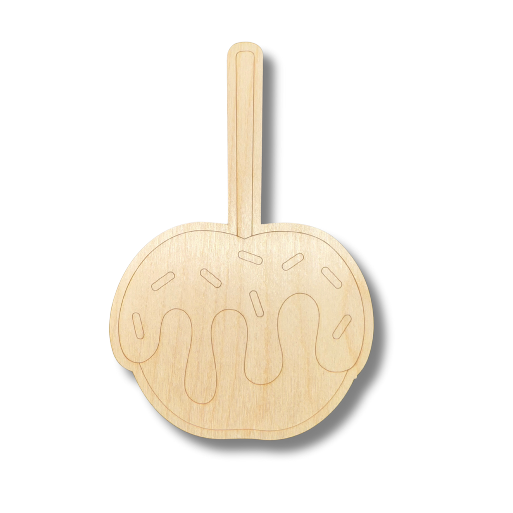 Unfinished Wood Etched Candy Apple Shape | Paint By Line Crafts | up to 30" DIY