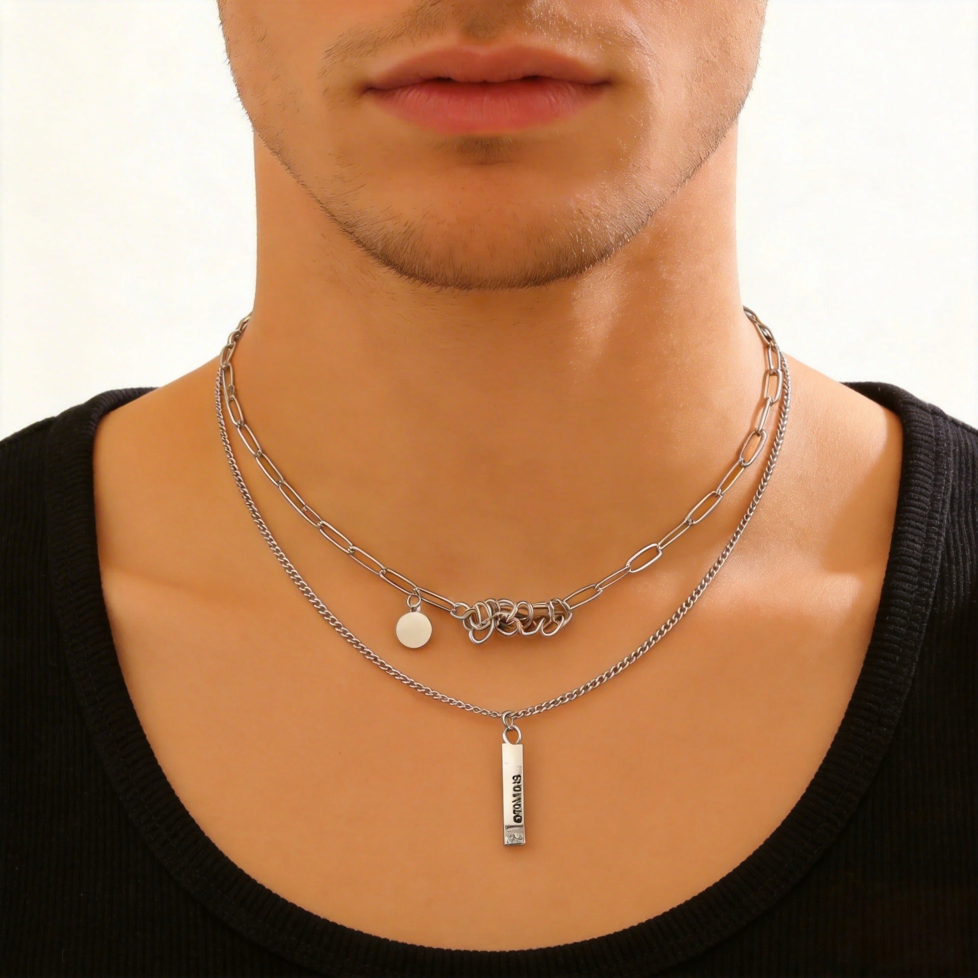 Double Layer Stacked Sweatshirt Necklace Sweet Cool Luxury Long Sweater Chain Autumn Winter