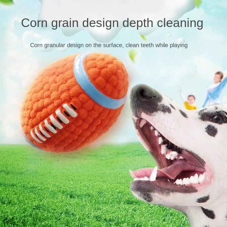Chew Teeth Cleaning Sound Football Rugby Ball Thickened Durable Toy for Large Dogs Pet Latex Ball
