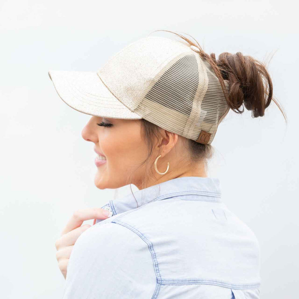 C.C Glitter Messy Bun Hats