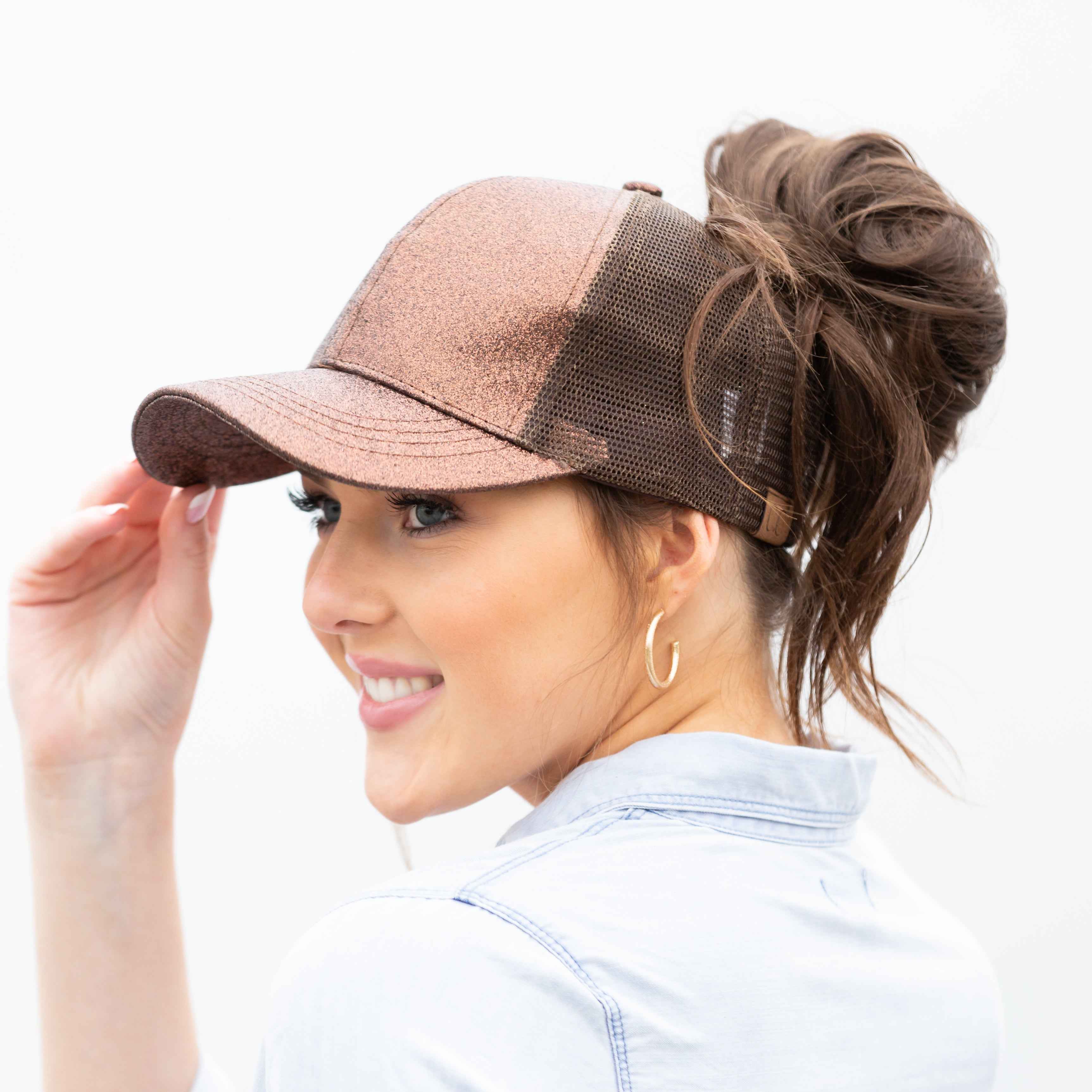 C.C Glitter Messy Bun Hats