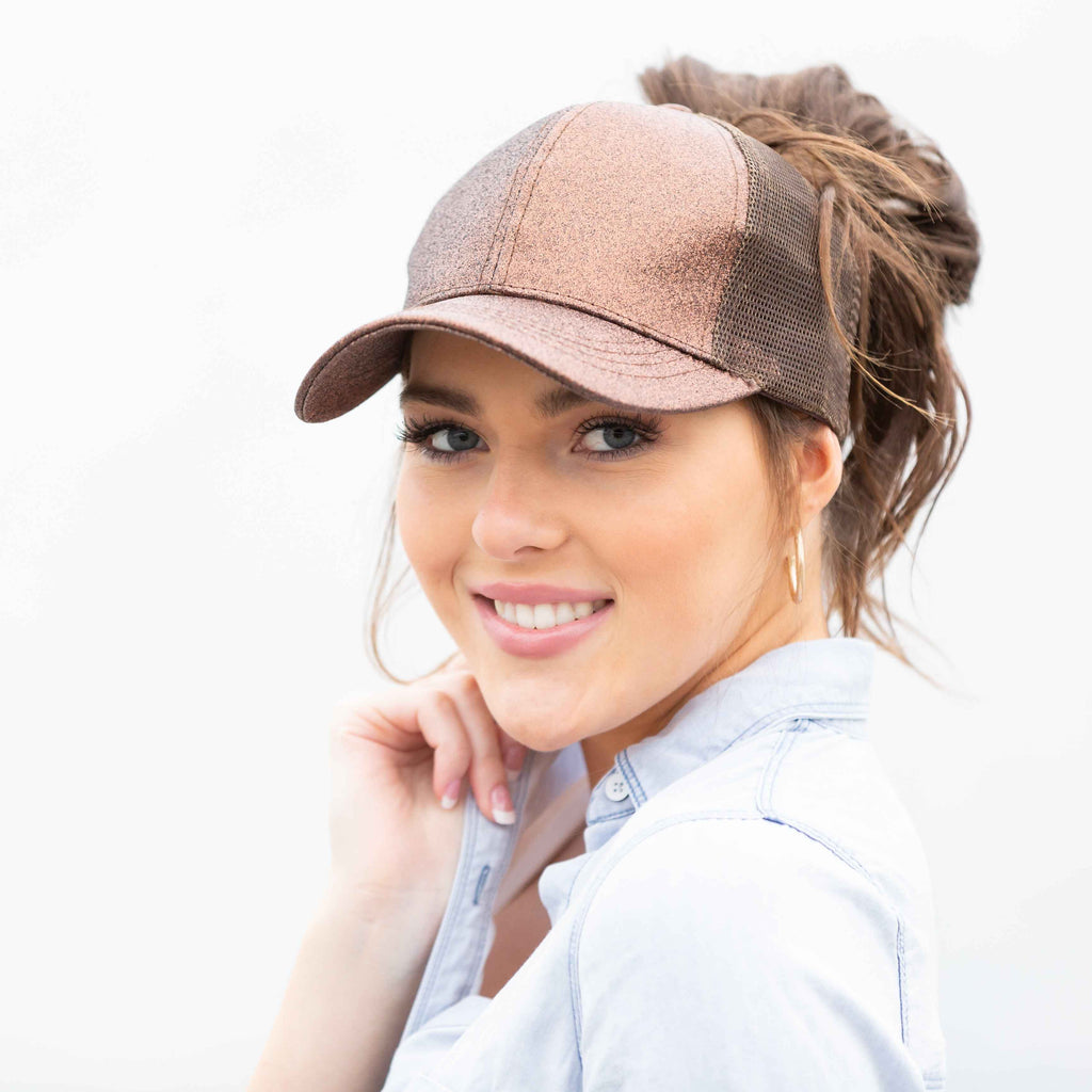 C.C Glitter Messy Bun Hats