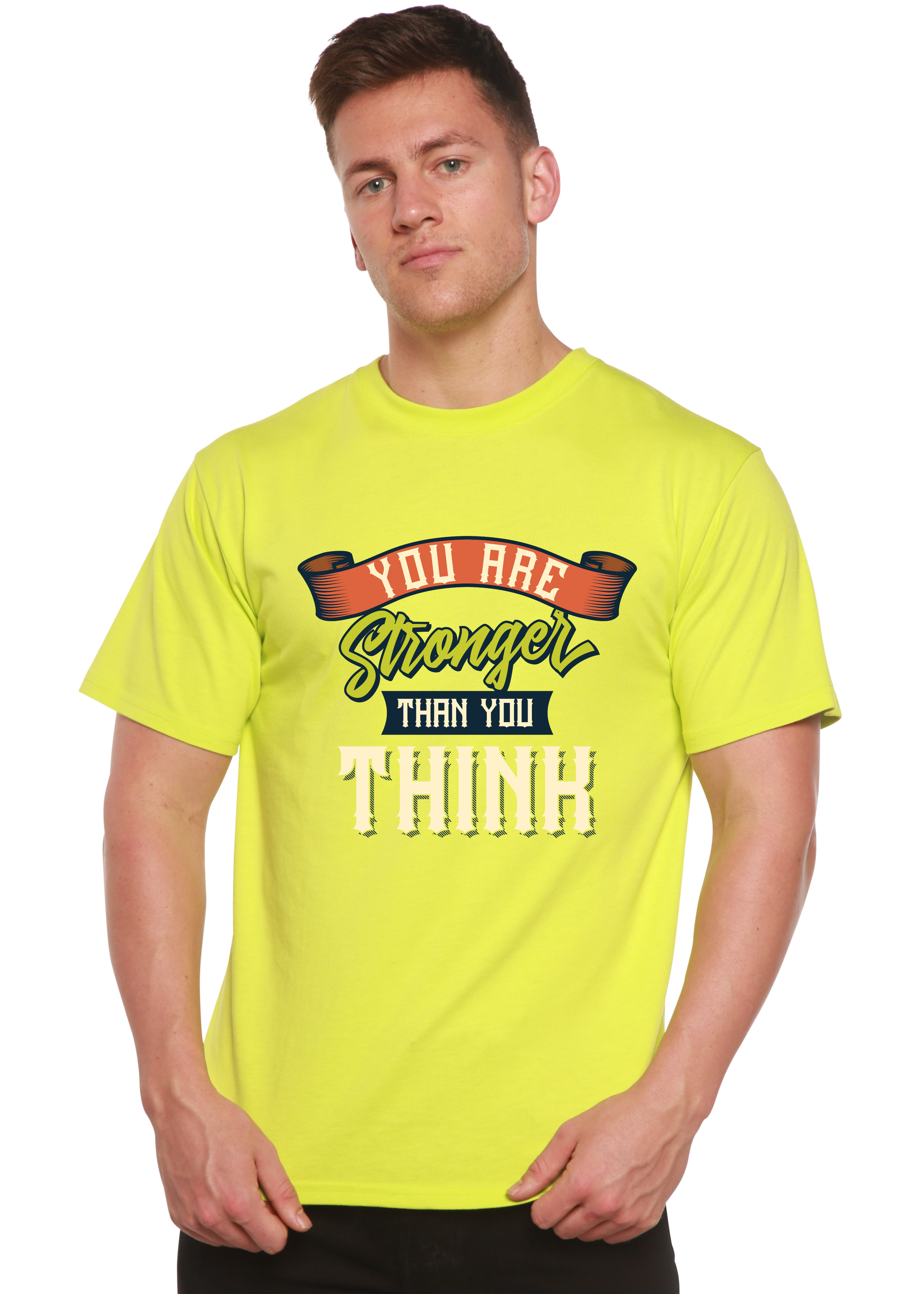 You Are Stronger Than You Think Men's Bamboo Viscose/Organic Cotton Short Sleeve Graphic T-Shirt