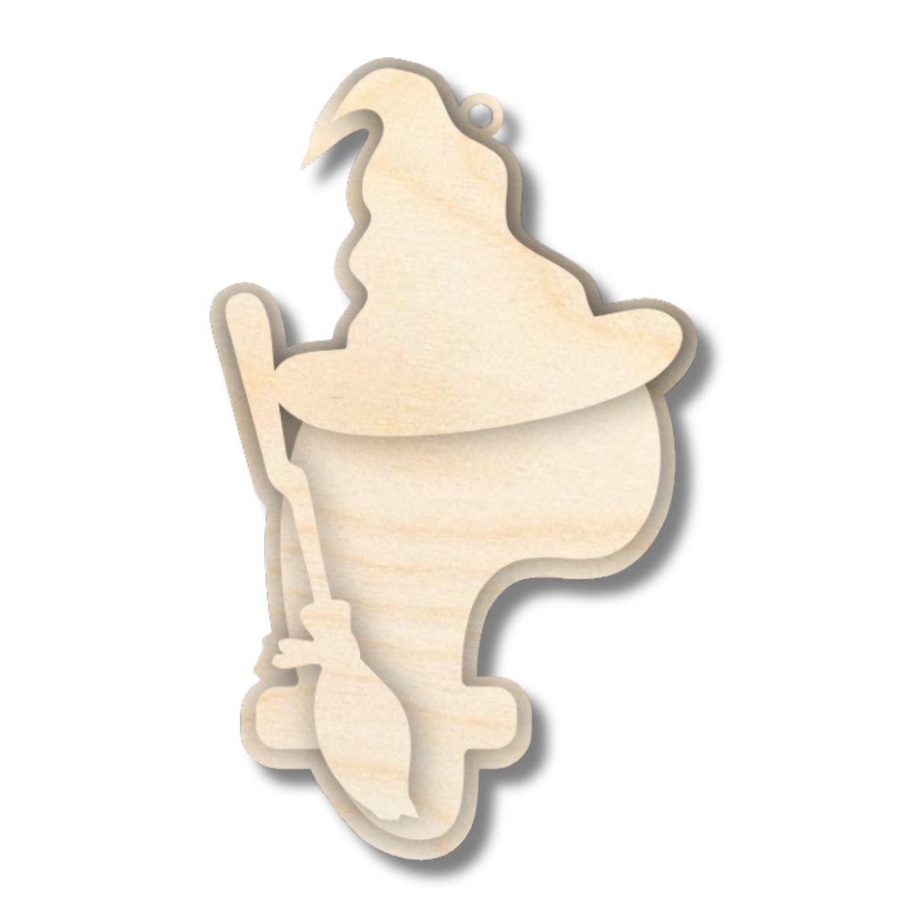 Unfinished Wood Layered Letter Halloween Witch Tags | A-Z | 3 Piece | 6" Tall | 1/8" Wood | Wood Craft DIY