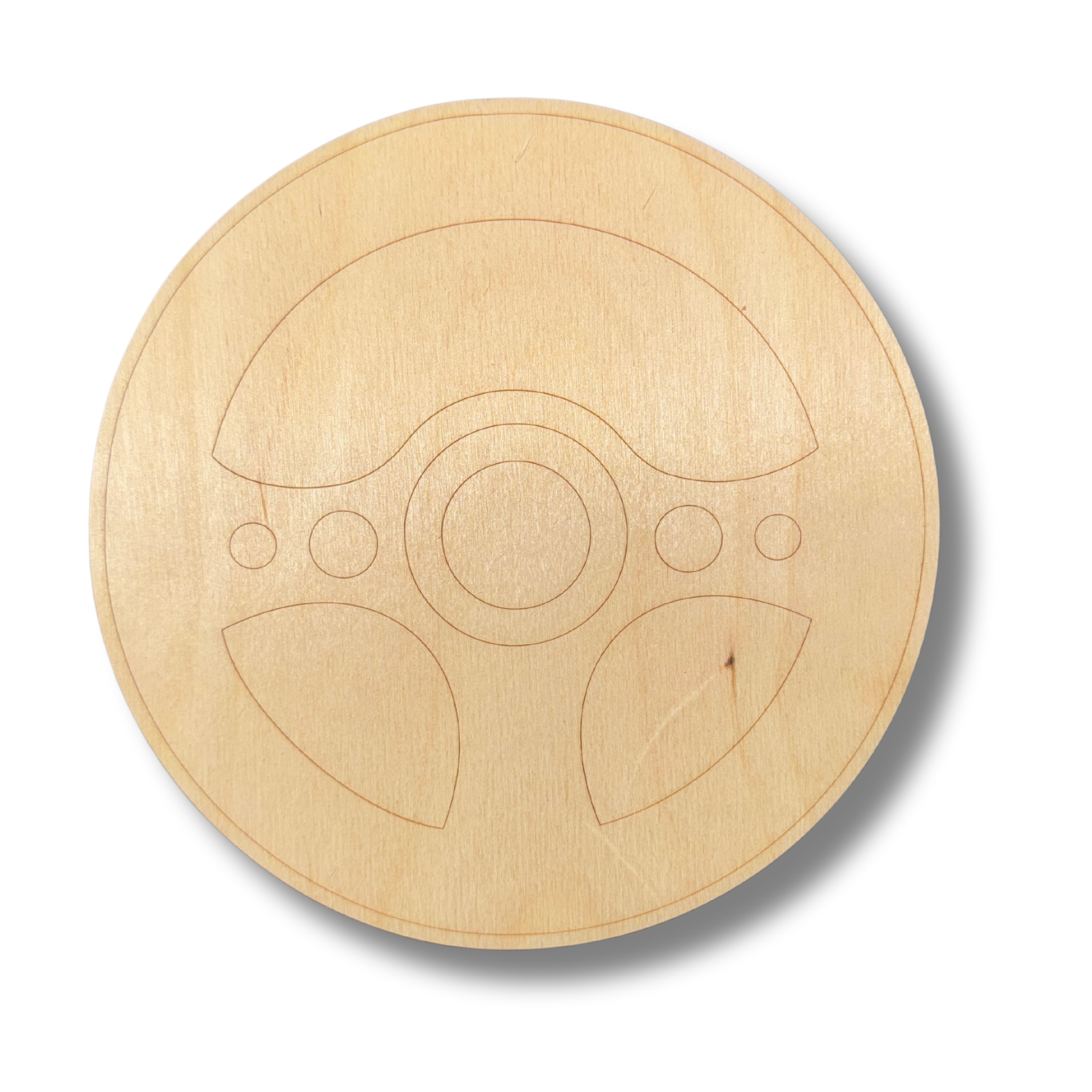 Unfinished Wood Etched Steering Wheel Shape | Paint By Line Crafts | up to 30" DIY