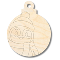 Unfinished Wood Etched Penguin Ornamet Shape | Paint By Line Crafts | up to 30" DIY