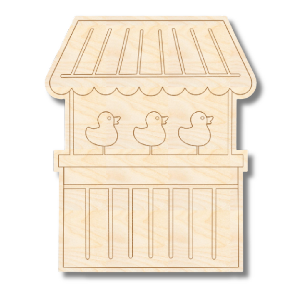 Unfinished Wood Etched Duck Game Shape | Paint By Line Crafts | up to 30" DIY