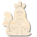 Unfinished Wood Layered and Etched Rooster Shelf Sitter | 6" Tall | 1/4" Wood | Wood Craft DIY