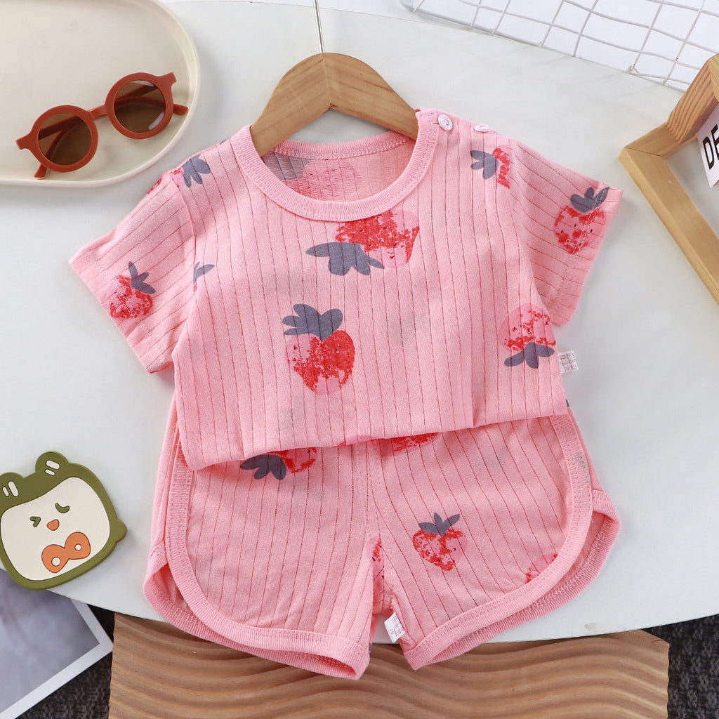 Children's Short-Sleeve Set Baby Summer T-Shirt Two-Piece Set