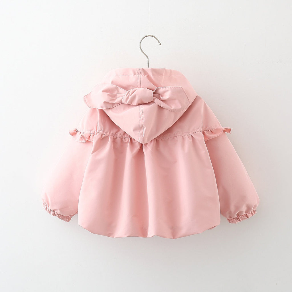 Children's Mid-length Love Hooded Trench Coat