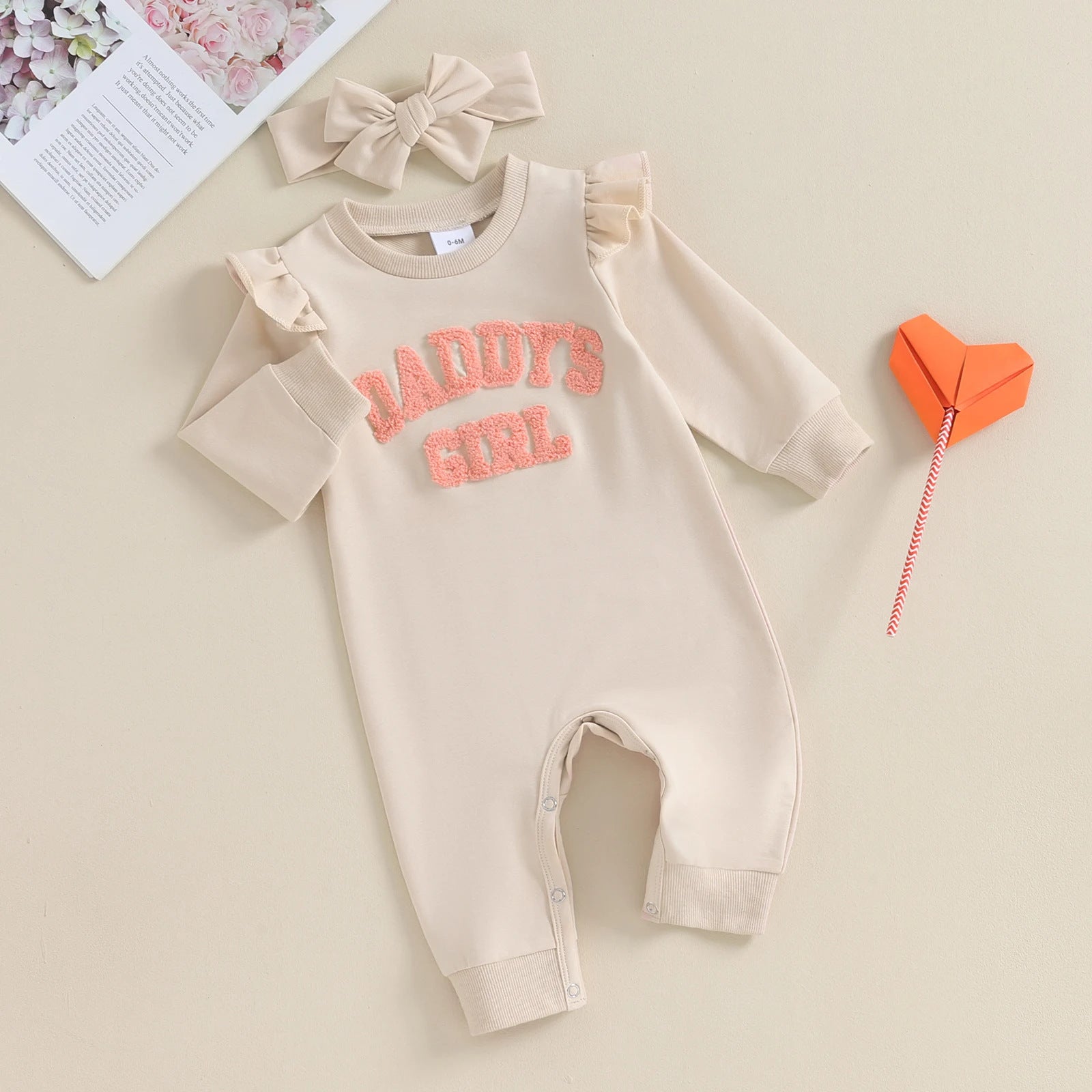 Cute And Soft Floral Crawling And Growing Romper