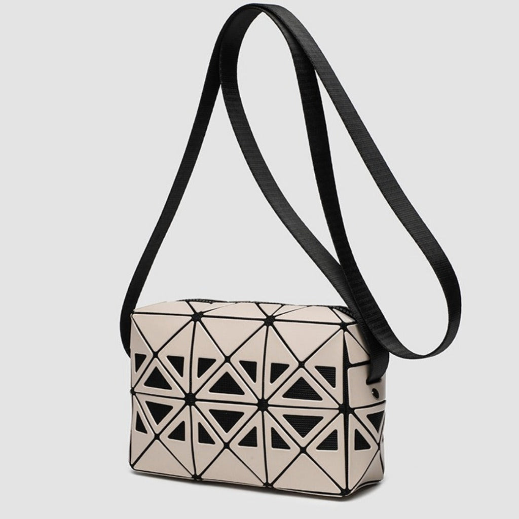 Fashion mini square box, hollow geometric design splicing crossbody bag, fashion commuter shoulder Crossbody bag, small square purse