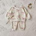 Infant And Toddler Bow-Knot Printed Two-Piece Set
