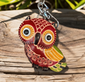 Handmade Owl Leather Keychain