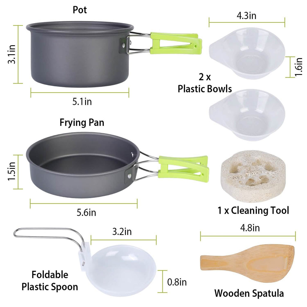 9-Piece: Camping Cookware Set