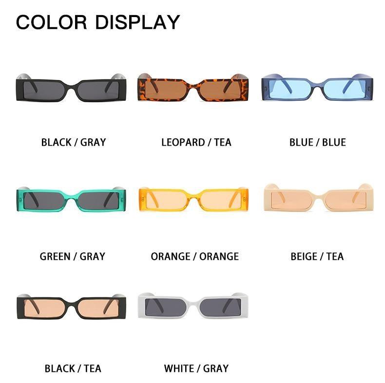90’s Fashion Narrow Rectangular Vintage Style Sunglasses For Women & Men New Retro Style Sun Glasses For Women New Eyeglasses In Different Shades Eyewear