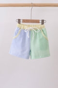 Blue&green seersucker shorts