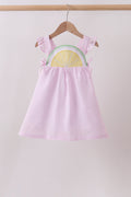 Pink lemon ruffle gingham dress