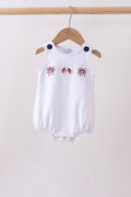 White flag fireworks embroidery bubble