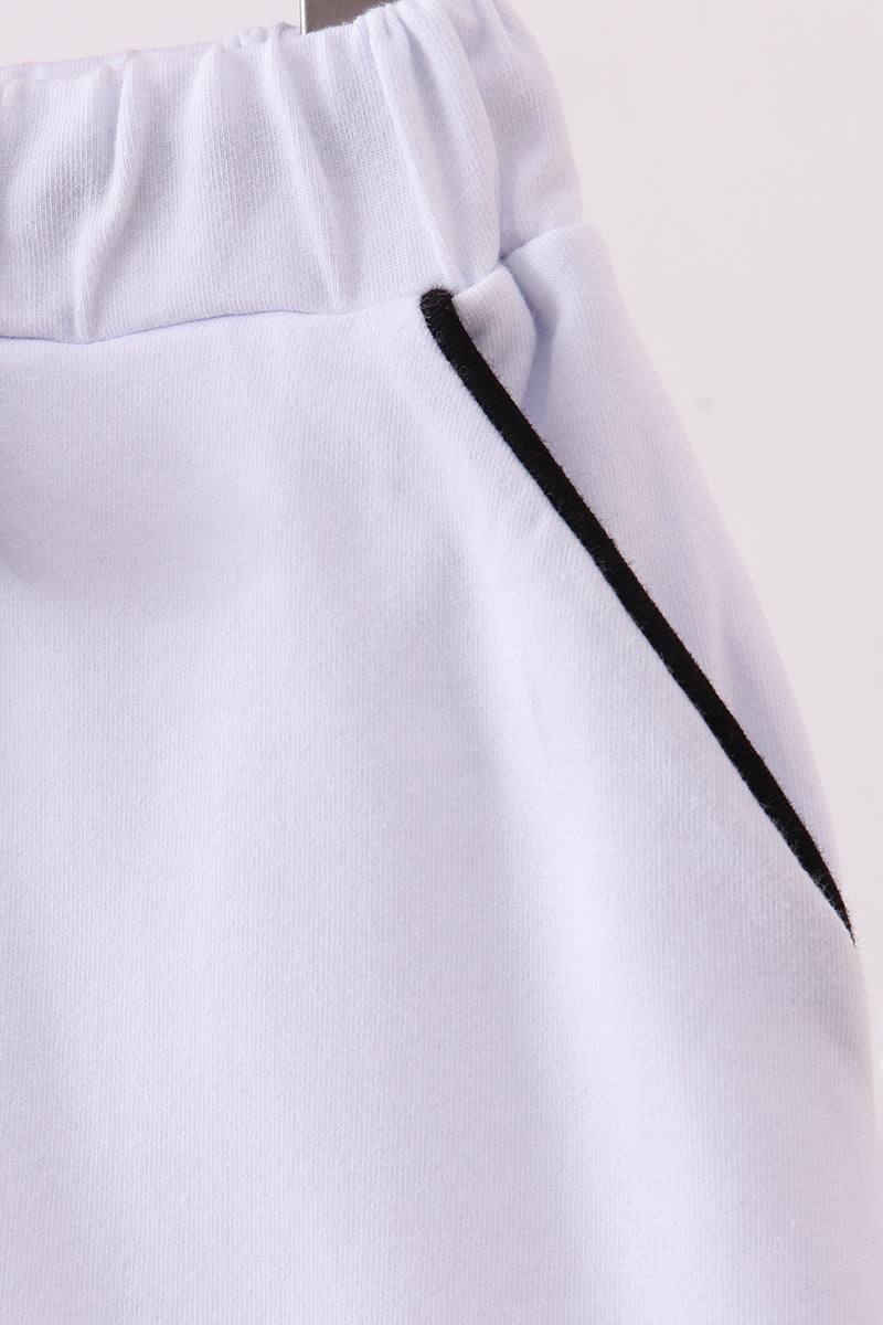 Snow white scallop hem bow skort