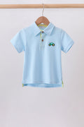 Blue Tractor Embroidered Polo