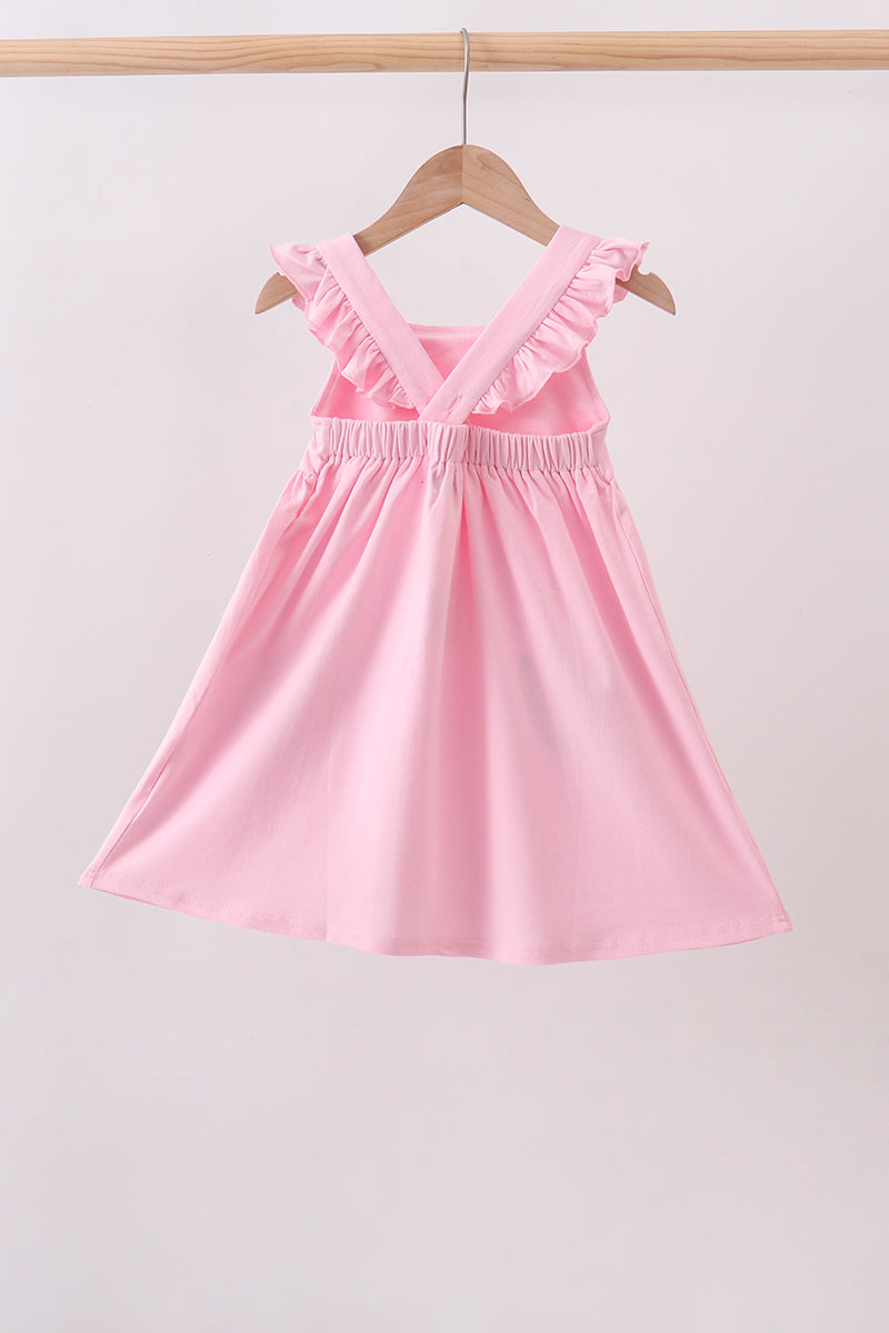 Pink football applique everyone has fun dress