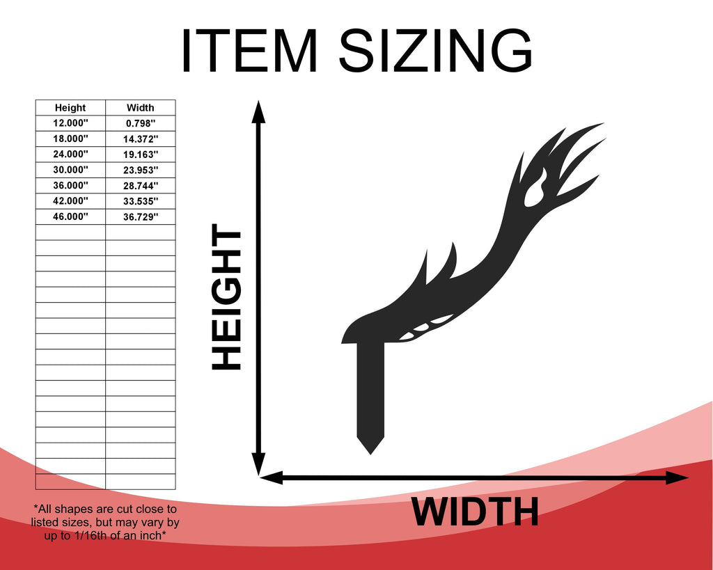 Metal Dragon Garden Stakes | Metal Garden Set | Outdoor | Up to 24" | Over 20 Color Options
