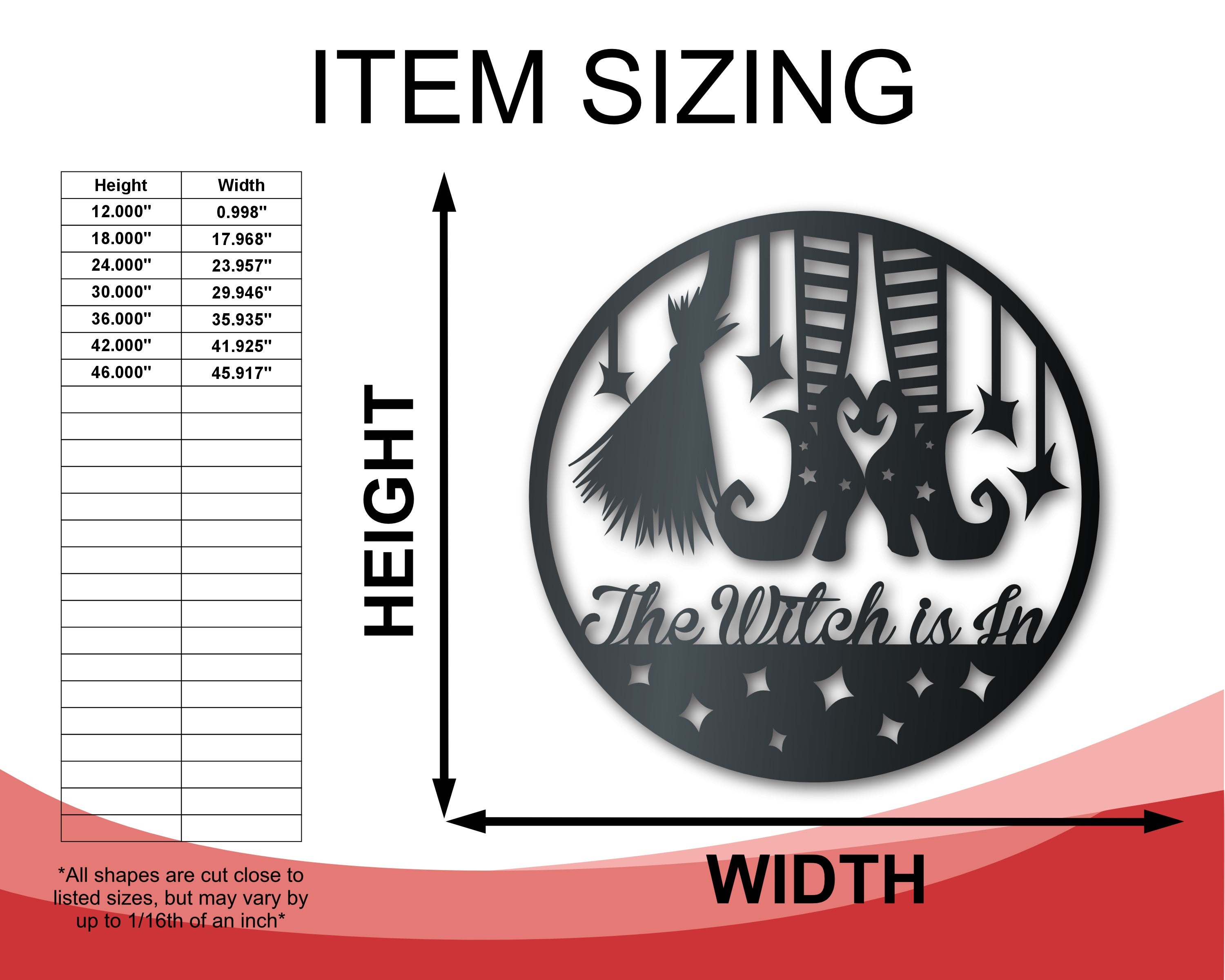 Custom Metal Witch Feet and Broom Wall Art | Halloween | Indoor Outdoor | Up to 36" | Over 20 Color Options