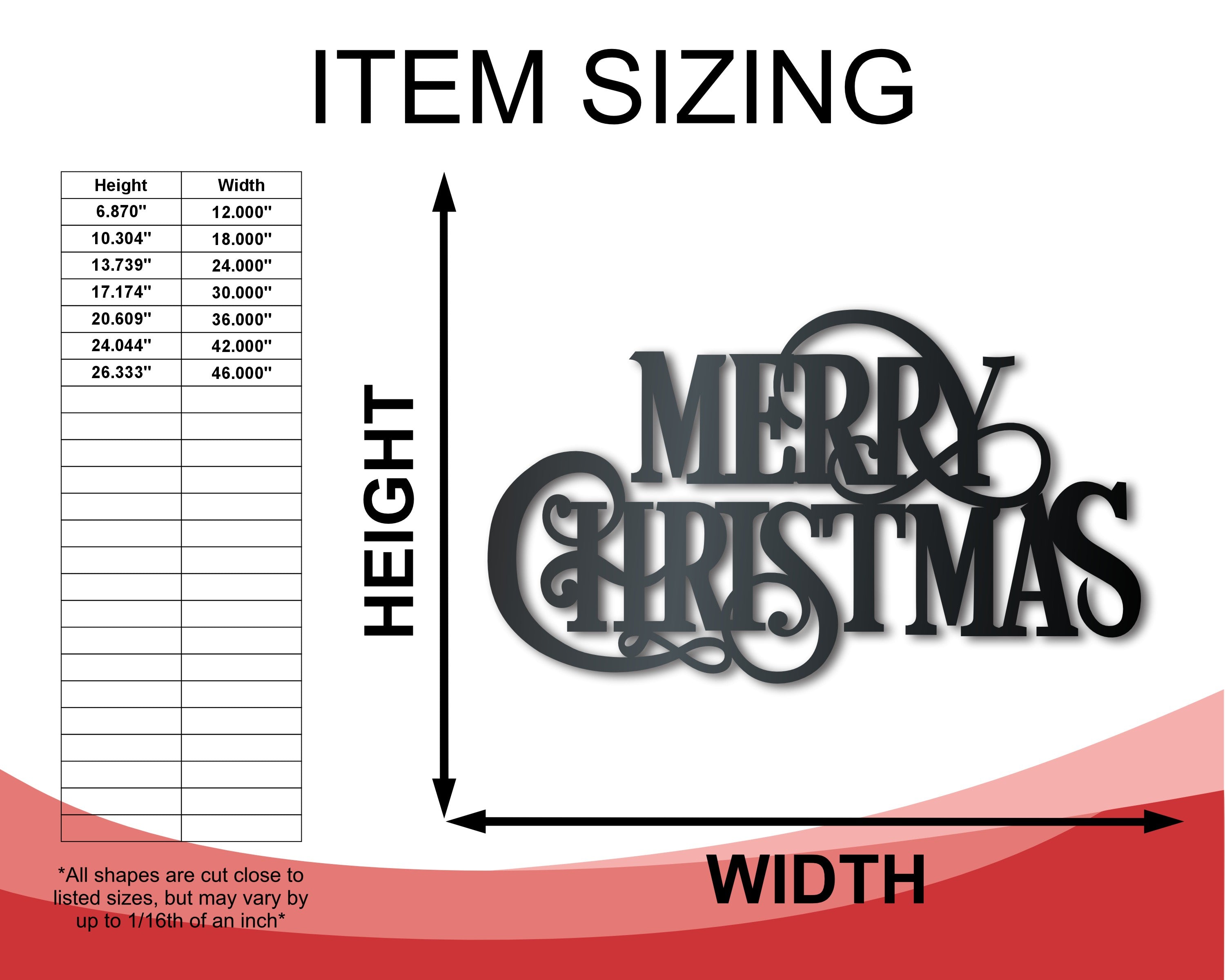 Metal Merry Christmas Wall Art | Indoor Outdoor | Up to 36" | Over 20 Color Options