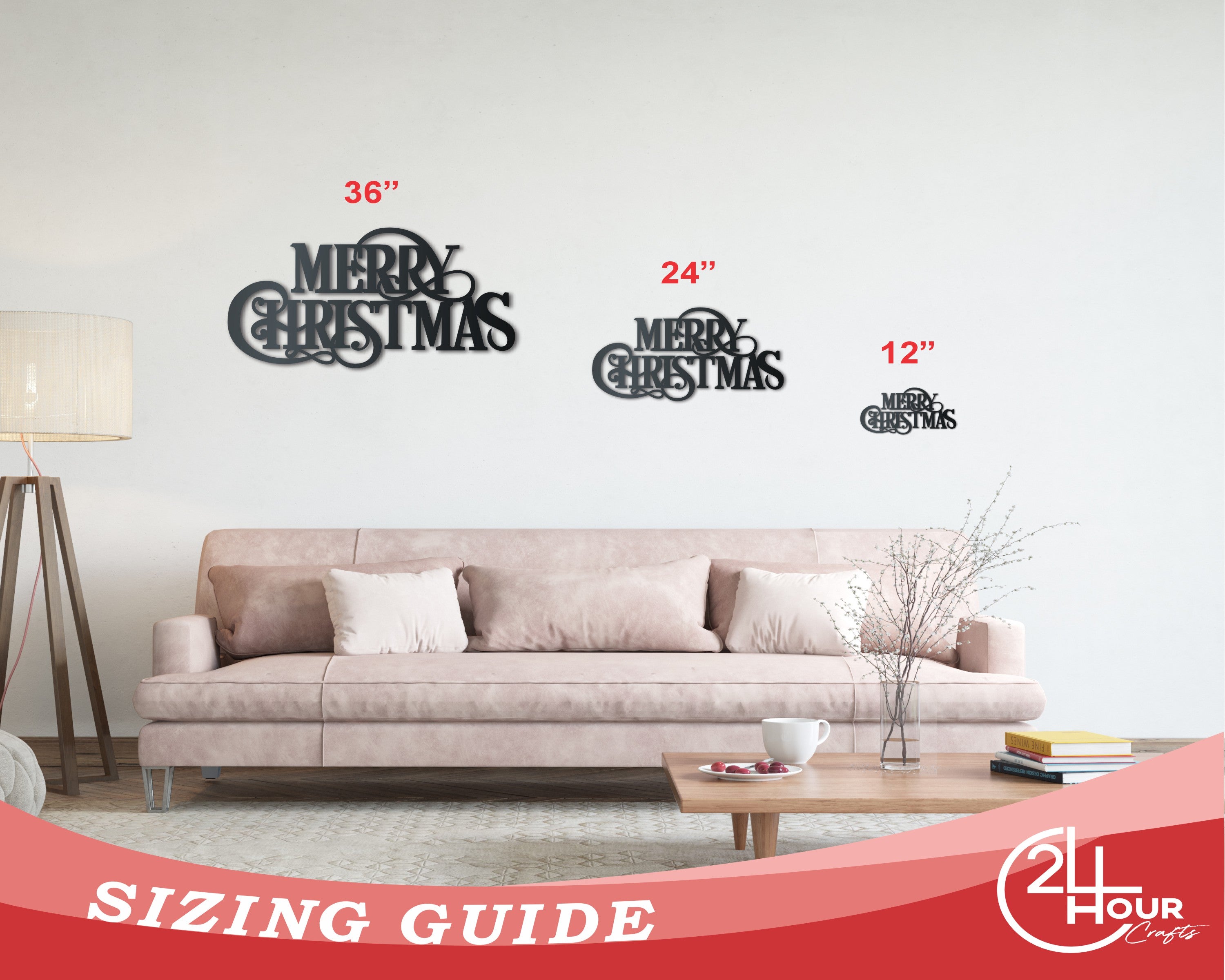 Metal Merry Christmas Wall Art | Indoor Outdoor | Up to 36" | Over 20 Color Options