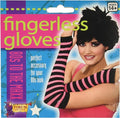 80'S Striped Fingerless Gloves