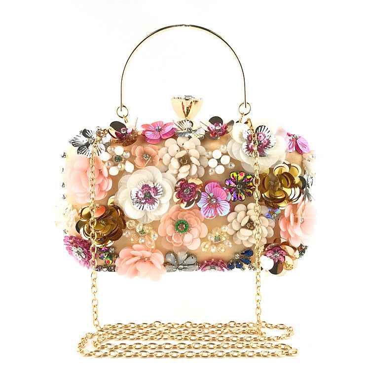 Colorful floral clutch purse evening bag for women