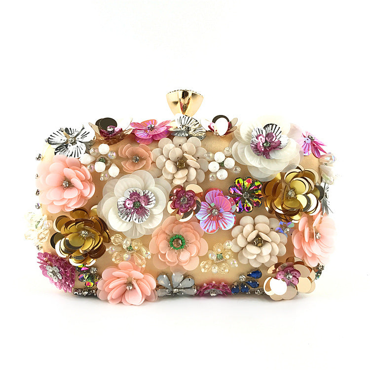 Colorful floral clutch purse evening bag for women