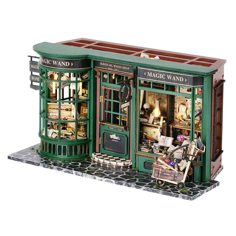 Children's Toy Magic Street House Decoration Birthday Gift Creative Handmade DIY Wooden Assembly Model