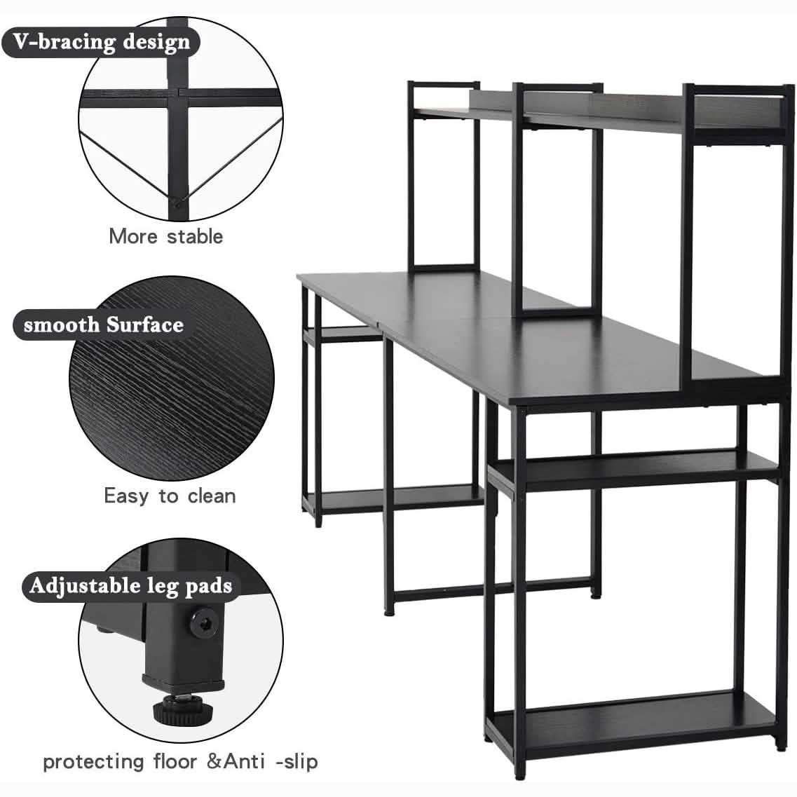 94.6 Inch Modern Two Person Computer Desk