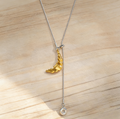 Silver Minimalist Croissant Donut Long Necklace