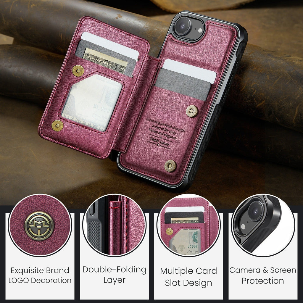 For IPhone17 Magsafe Wallet Magnetic Card Holder RFID Blocking, PU Leather Minimalist Phone Wallet Compatible with MagSafe Phones and Cases for iPhone 16/15/14/13/12/Pro/Max/Plus
