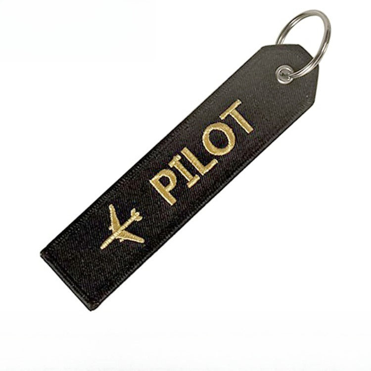 Double-sided Letter Woven Mark Embroidery Keychain Finished Decorative Materials, Luggage DIY Embroidery Key Pendant Customization
