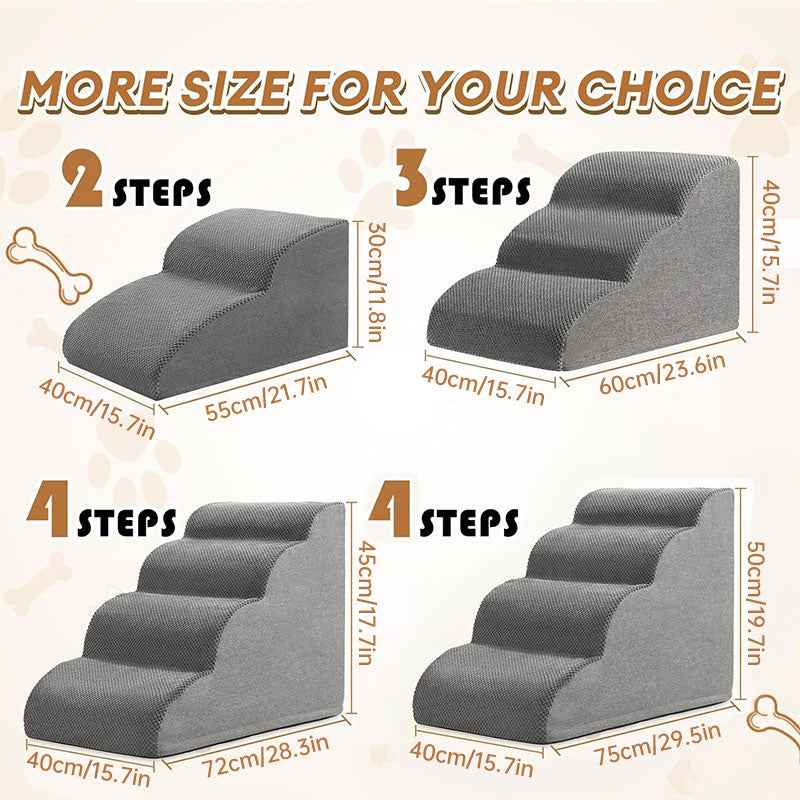 Pet Dog Stair Ramp with Bone Handle – Safe Steps for Elderly Dogs, Couch & Bed Accessibility, Joint Protection