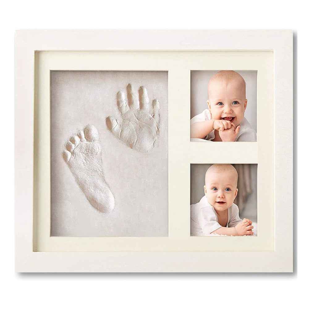 Handprint and Footprint Frame with Ink Pad - Baby Keepsake, Dog &amp; Cat Paw Print, DIY Child Photo Frame