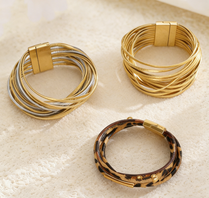 Multi-Layer Leather & Leopard Boho Bracelet