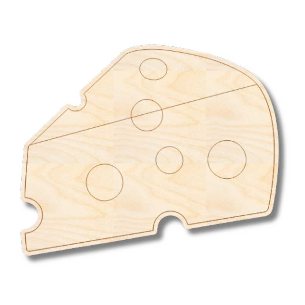 Unfinished Wood Etched Cheese Shape | Paint By Line Crafts | up to 30" DIY