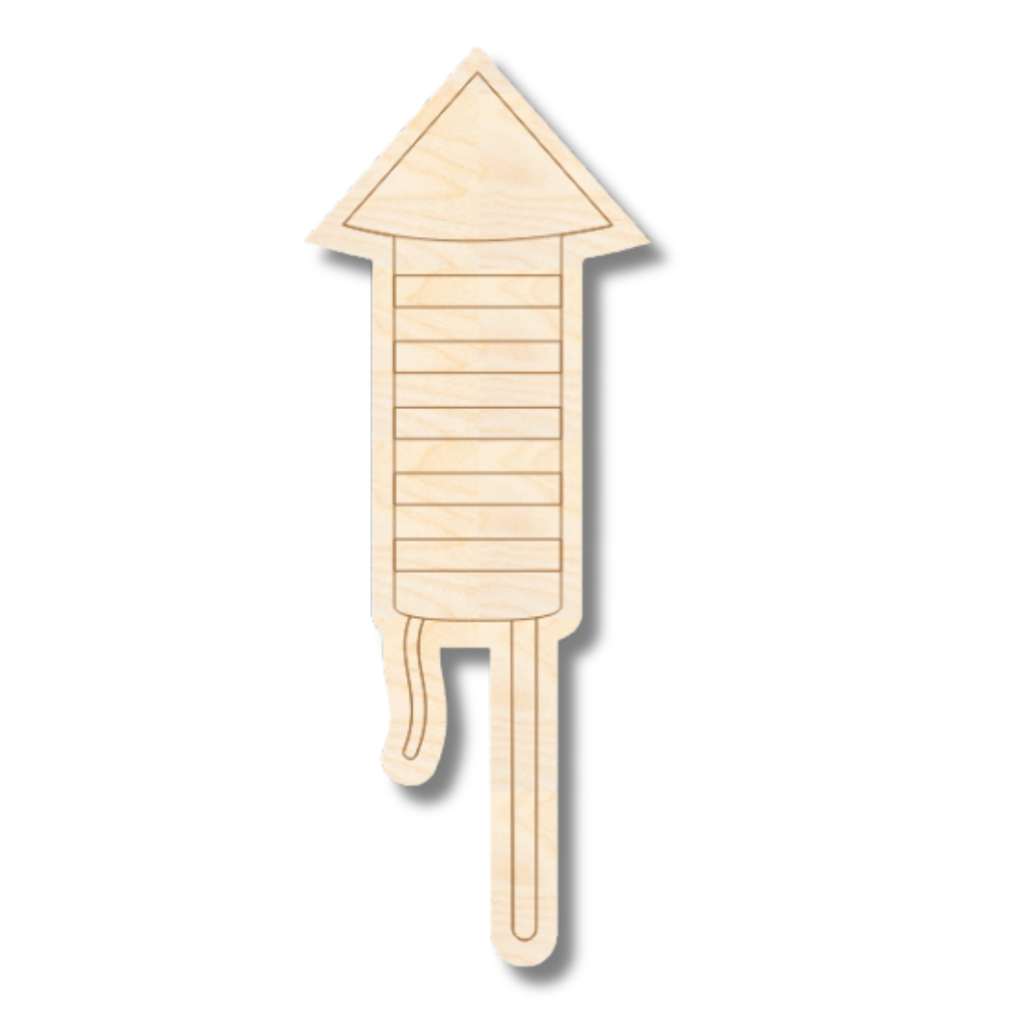 Unfinished Wood Etched Rocket Shape | Paint By Line Crafts | up to 30" DIY