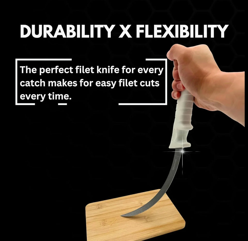 Wholesales in Stock  Handle Stainless Steel Fishing Knife Fishing Outdoor White Non-Slip Coating Fishing Fillet Knife