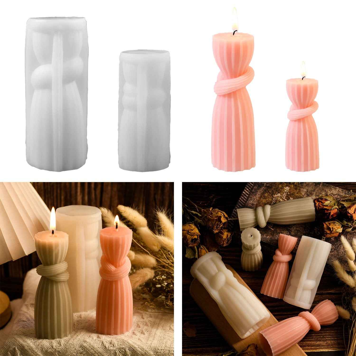 diy new three-dimensional rope knot column candle mold
