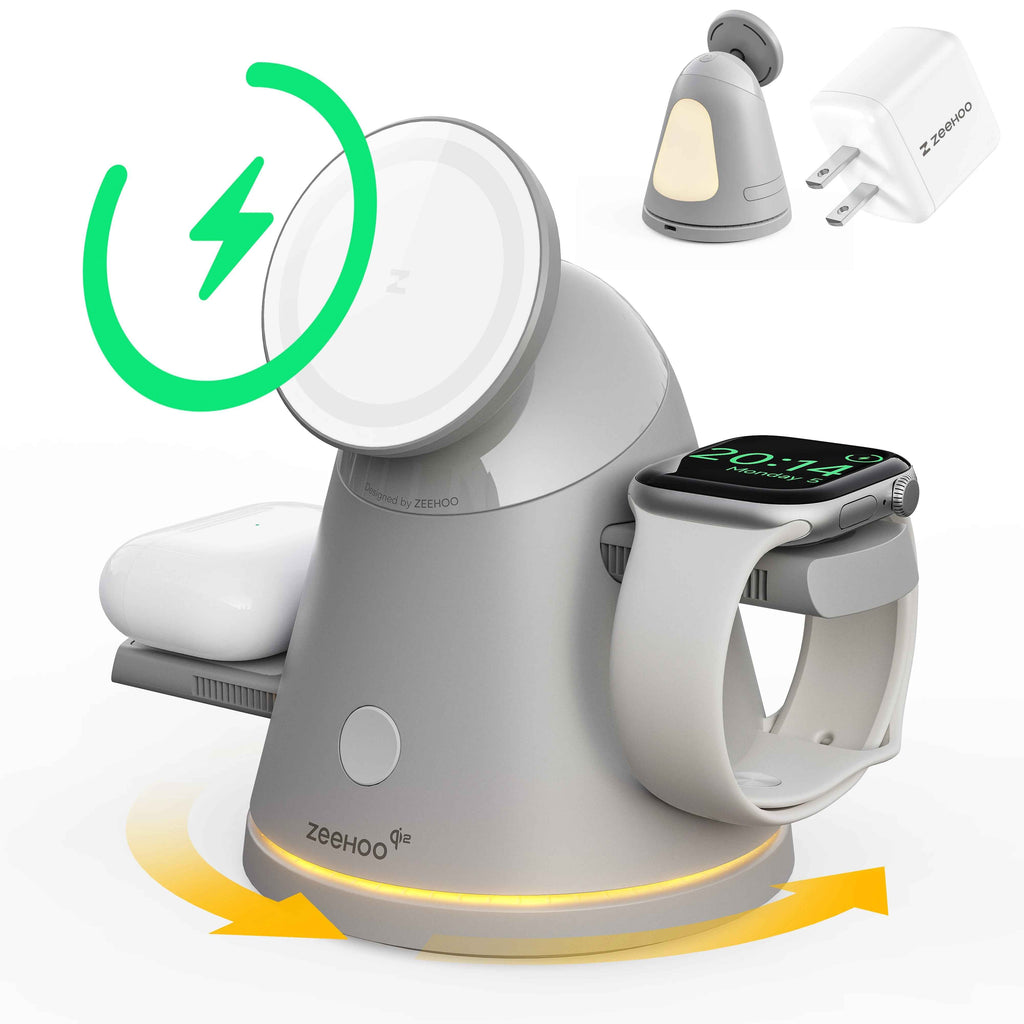 LuminoCore 4-in-1 Wireless Charging Station-Gery